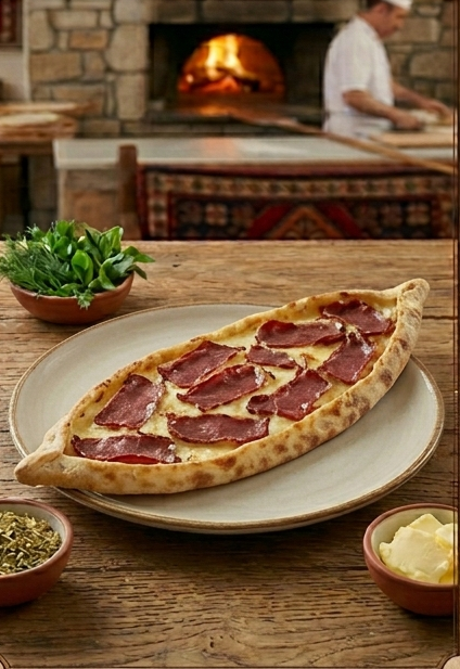 Açık Pastırmalı Pide