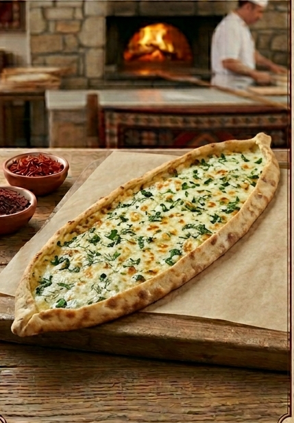 Açık Beyaz Peynirli Pide